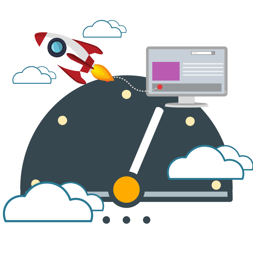 rocket speed on computer for website optmization